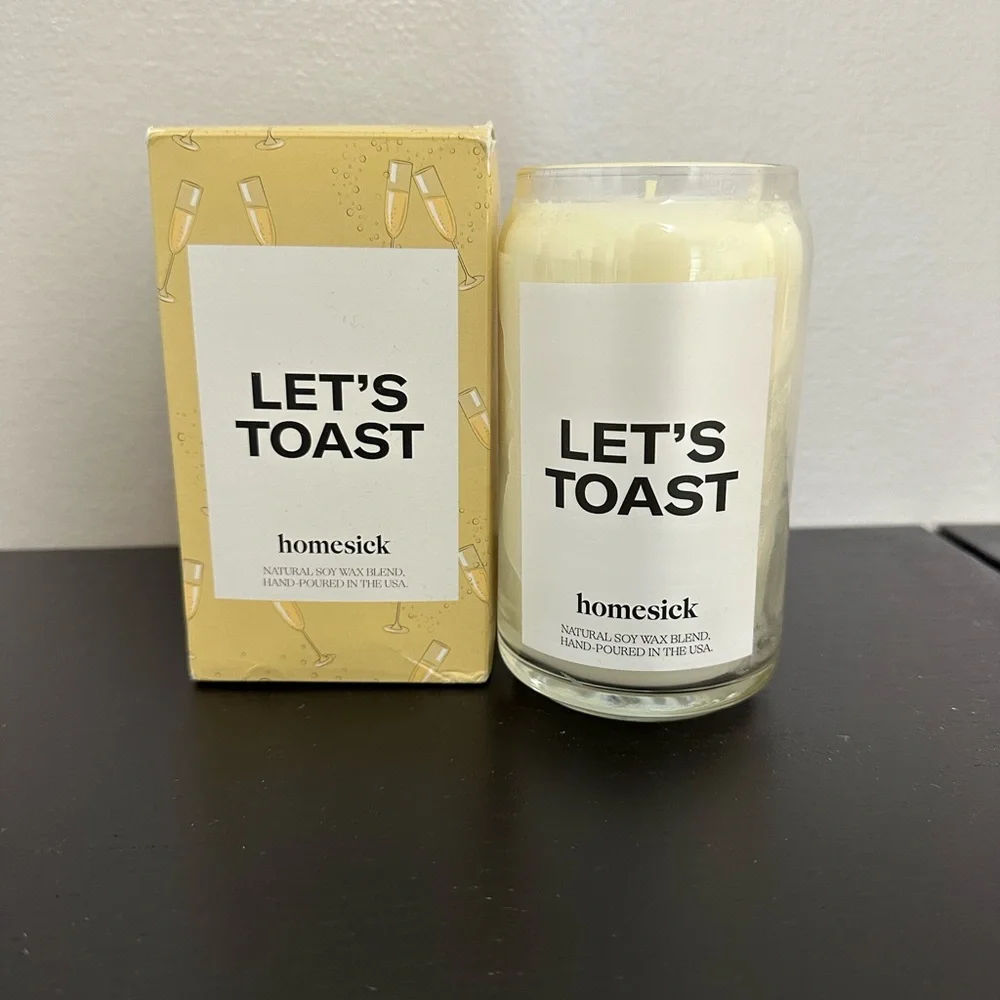 New Homesick “Let’s Toast” Celebration Scented Candle - Cream